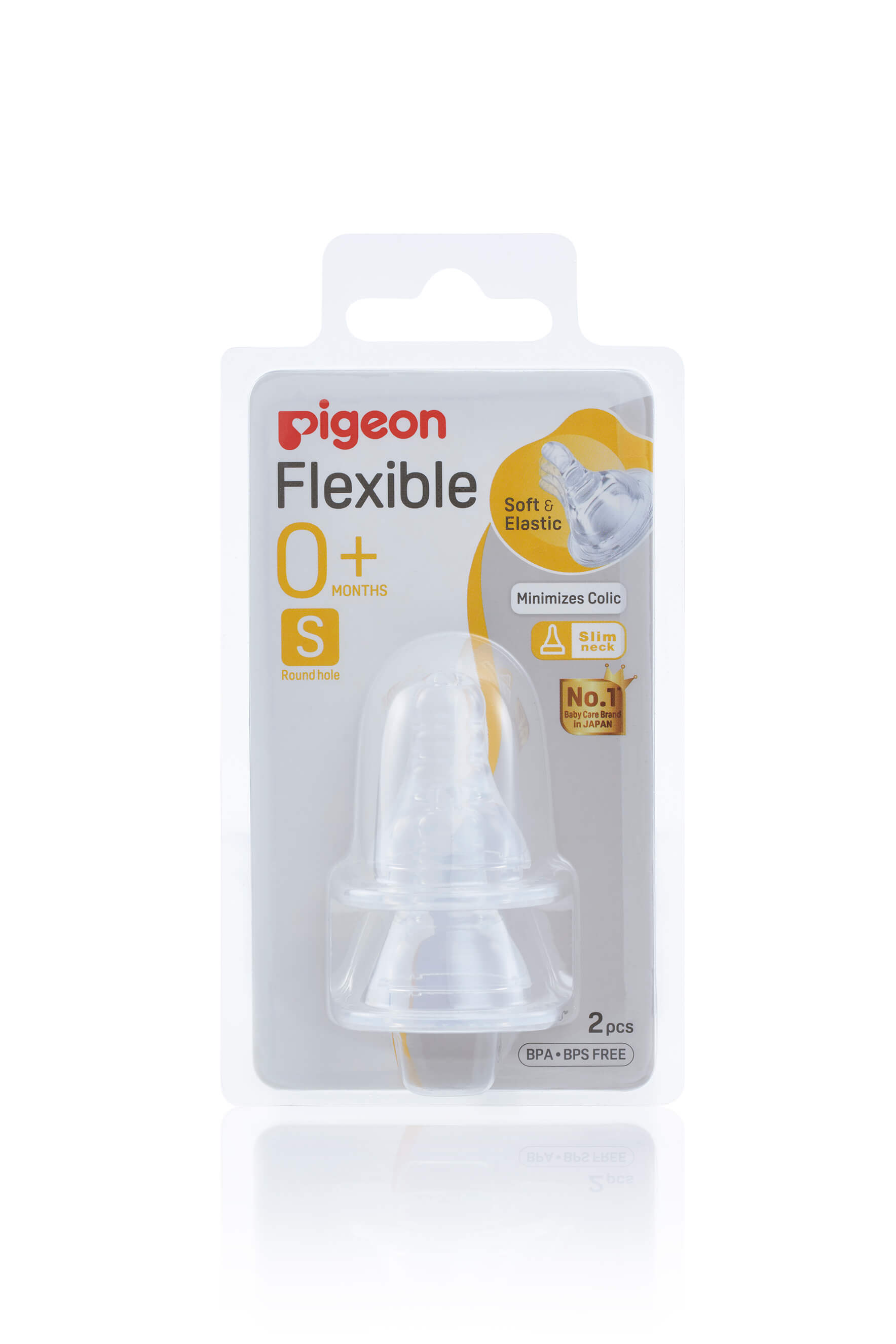Pigeon Flexible Nipple Blister Pack 2Pcs (S) (PG-78483)